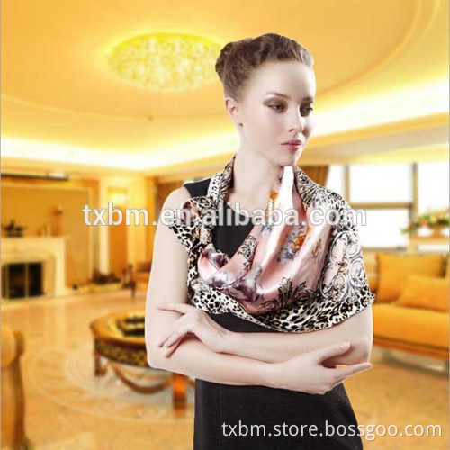 fashion designer Spot Leopard printing 100% pure silk scarves for women